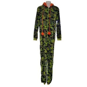 Faded Glory camouflage hoodie plush pajamas XL
